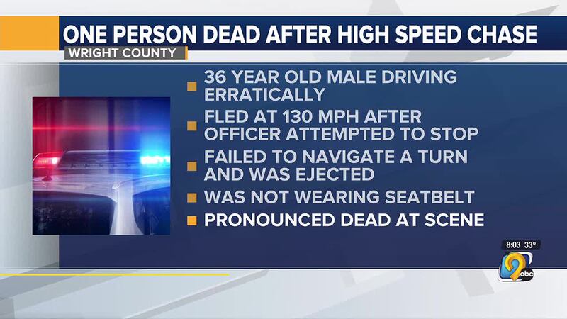 One person dead after high speed chase