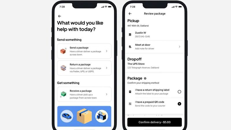 Uber is adding a new task to its list of services: mailing consumers’ return packages.
