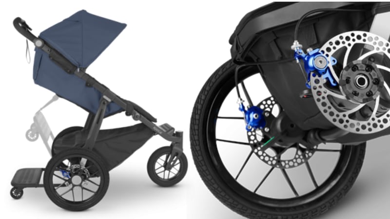 A stroller is being recalled because the rear disc brakes have openings that could cause...